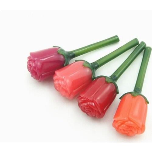 5ml Rose Flowers Lip Gloss wand Tube Plastic Lip Gloss Packaging Refillable Bottle Empty Lipgloss Cosmetic Container 30/50piece