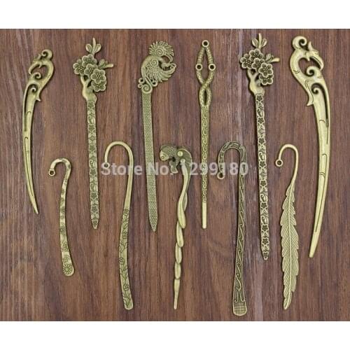 5pcs/lot Fashion Zinc Alloy Retro Bronze Bookmarks/Hair Sticks DIY Handmade Jewelry Accessories (K01844)