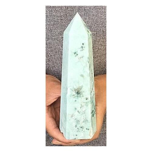 700-1000g Alabaster Melting Quartz obelisk Crystal Wand Point Healing