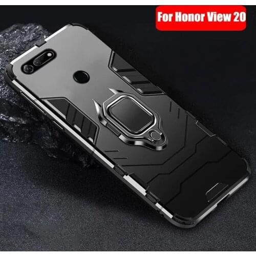 For Huawei Honor View 20 Case V20 Armor PC Cover Finger Ring Holder Phone Case For Honor View20 V20 Case Shockproof Bumper