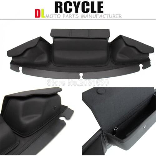 Negro 3-Pockets Moto Carenado Parabrisas Bolsa Para For Harley Electra Street Glide Touring Bike 2014-2018 Motorcycle