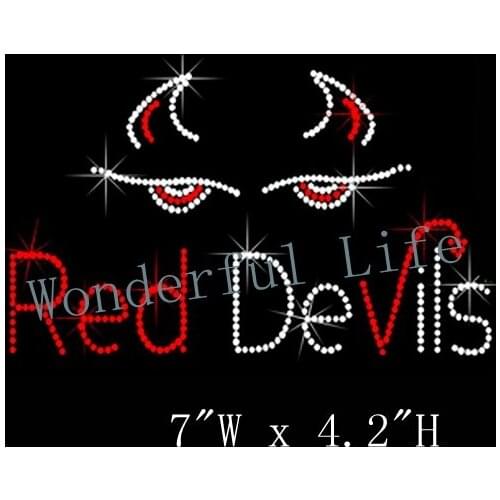 Wonderful Life Red devils Halloween rhinestone transfer design motif