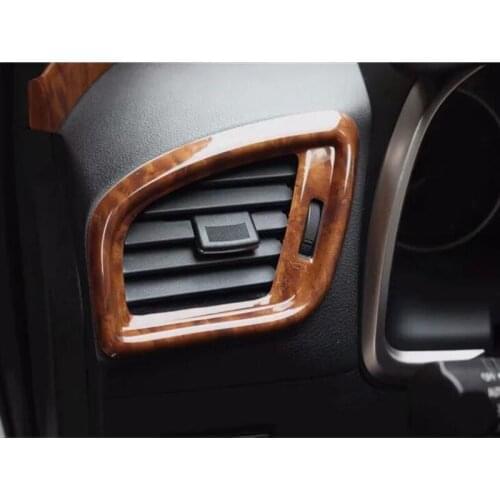 For Nissan Murano 2015-2017 2PCS Wood ABS Chrome Car Front Air Conditioner Vent Outlet Cover Trim Moldings Car Styling