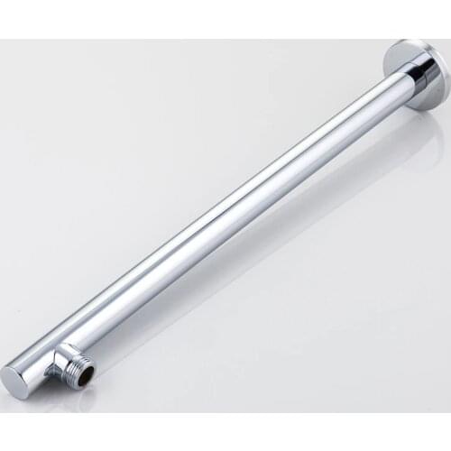 Modern Style Shower Arm Shower Head Concealed Wall Mounted Fixed Pipe Shower Holder Cylindrical Chrome Shower Rail