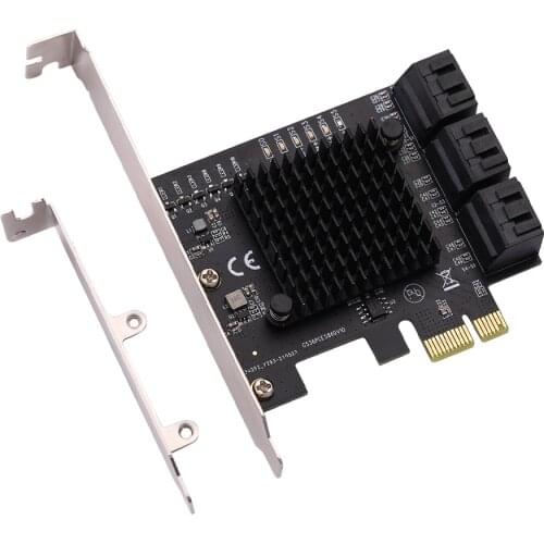 Chia mining PCIe gen3 x1 to 6 Ports 6G SATA III 3.0 Controller Non Raid Expansion Card Low Profile Bracket