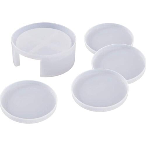 Coaster Resin Moulds, Silicone Coaster Storage Box Mould, Epoxy Resin Moulds for Resin, Cups Mats, Home Decoration