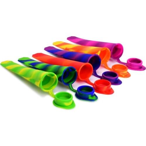 Kitchen Bar Ice Cream Tools color Silicone cone holders Making Ice cube Tubs Box Mold With Cover Mould 6pc/lot
