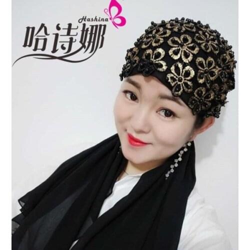 Fashion Hijab Flower Turban Bonnet for Women Muslim Headscarf Caps Wedding Party Chiffon Headwear Turbante Mujer USA Hot Headtie