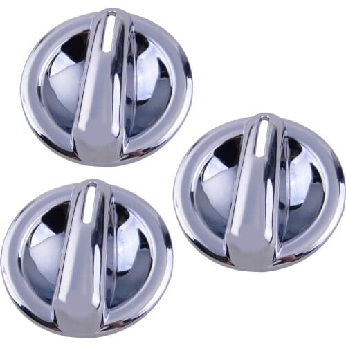 3Pcs Silver Car Air Conditioning AC Switch Knob Covers Trims ABS Fit For Jeep Wrangler JK 2007 2008 2009 2010