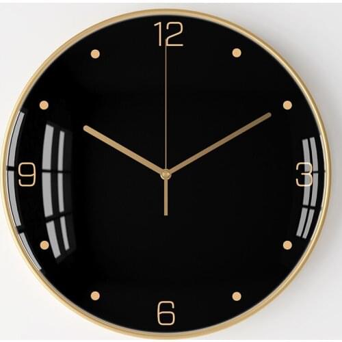 Nordic Silent Wall Clock Large Metal Hanging Clocks Wall Watch Home Simple Modern Living Room Black Luxury Saat Home Decor FZ238