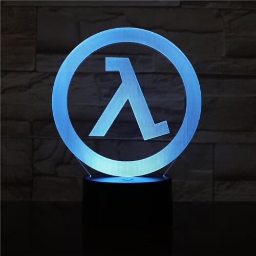Half Life Logo Night light for Boys Bedroom Decorative Light Kids Best Birthday Gift Led Night Lamp Child Led Nighlight 2432