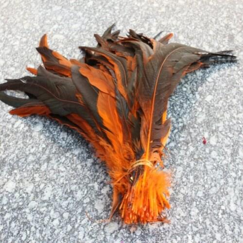 New! Wholesale high quality 500 pc orange rooster feathers, 12-14 "/ 30-35CM DIY jewelry decoration, art props accessories