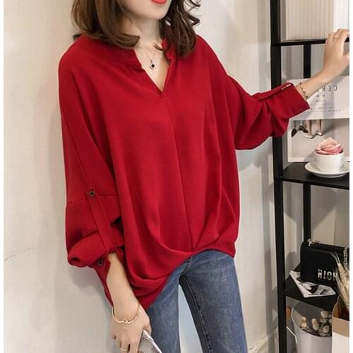 2021 Spring New Chiffon Shirt Loose Long Sleeve Womens Fashion Blouse Korean All-Match Blouse And Tops l67