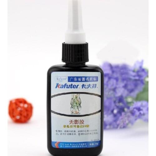 New Metal Wood Plastic Superior Strength Kafuter Strong Bonding Visible UV Light Cure Adhesive Glue