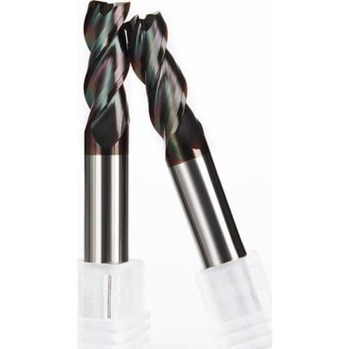 HRC 65 Tungsten Steel DLC-coating Flat End Mills Tungsten Carbide Shank Cutters Vertical Milling Tool for AL Copper Aluminim