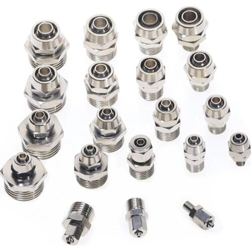 Pneumatic Connector Tube Air Fitting fast push 4 6 8 10 12mm Hose fast twist air Lock Nut pass-through fittings 1/8" 1/4" 3/8"