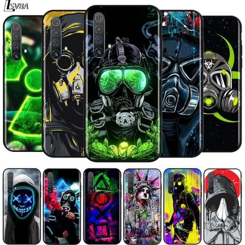 DJ Man Antigas Mask for OPPO Realme V15 X5 X3 X50 X7 X2 C17 C11 C3 C2 7 7i 6 6S 6i 5 Narzo 20 Pro Black Phone Case