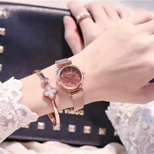 Green forest light luxury French niche watch female ins style thin belt small student simple temperament girl