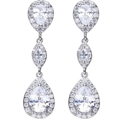 Bettyue For Women New Design Classical Style Three-section Zirconia Long Earring First Choice In Banquet Gift For Friends