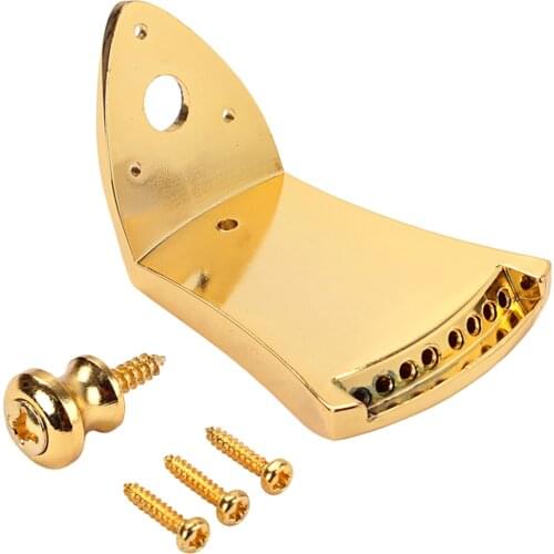 Zinc Alloy Triangle 8 Strings Mandolin Tailpiece w/Screws Strap Button Parts