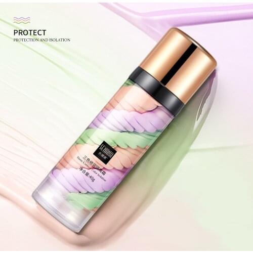 Three Colors Liquid Concealer Mixed Isolation Lotion Invisible Pore Moisturizing Bright Skin Face Foundation Primer Base Makeup