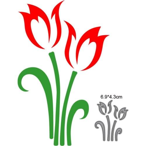 Tulip Flowers Metal Cutting Dies for DIY Scrapbooking Album Paper Cards Decorative Crafts Embossing Die Cuts