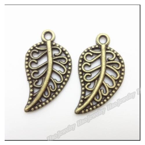 40pcs Vintage Ancient Tree leaf zinc alloy charms pendant suitable for DIY Bracelet Necklace metal jewelry accessories