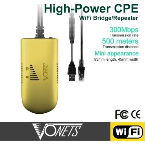 Vonets WIFI Bridge VAP11G-500 300Mbps RJ45 DC5V-15V high-power Wireless Bridge Repeater