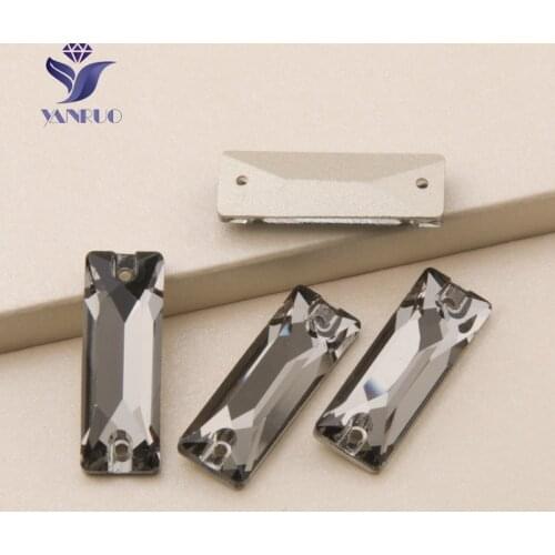 YANRUO #3255 Cosmic Black Diamond Sew On Rhinestones Glass Stones Flat Back Strass Crystal For Shoes