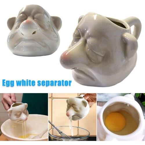 Funny Dwarf Shaped Ceramic Egg Separator Egg Yolk White Separator Household Kitchen Gadget Egg Tools Cooking Baking NIN668