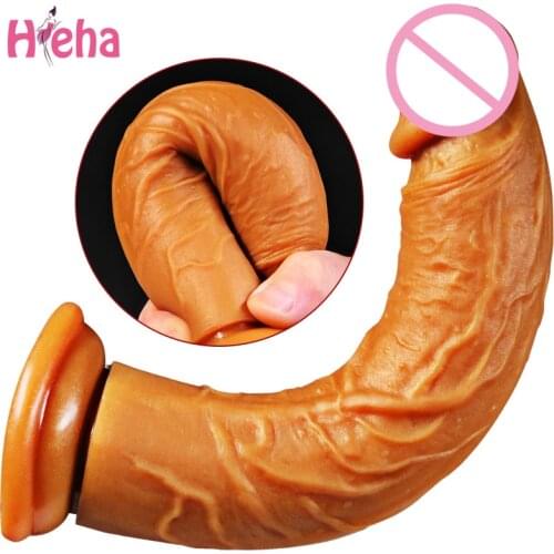 Gold Silicone Dildo for Women Realistic Penis Huge Penis Lesbian Toys Big Fake Dick Strapon Anal Pulg Dildos Sex Toys for Adults