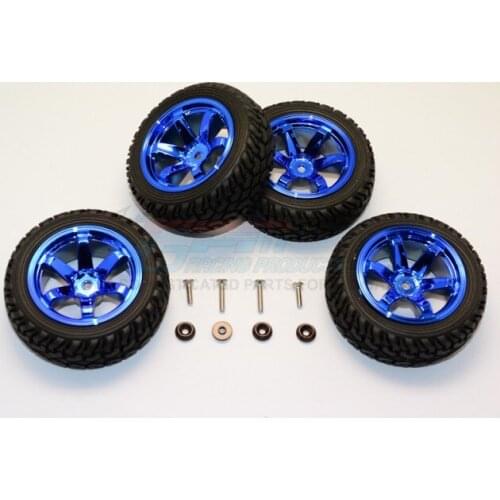 1/18 AXIAL YETI JR AX90052 ALUMINIUM ALLOY 6 POLES WHEELS TIRE 4PCS SET MYT88906/4