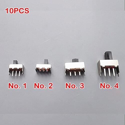 10PCS Micro Toggle Switch Single Row Small Miniature Power Switch 3-foot Straight Foot Sliding Wave Band 2 Gear Switches