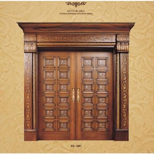 2019 new design swing doors interior solid wood doors antique wooden entry doors ZK1007