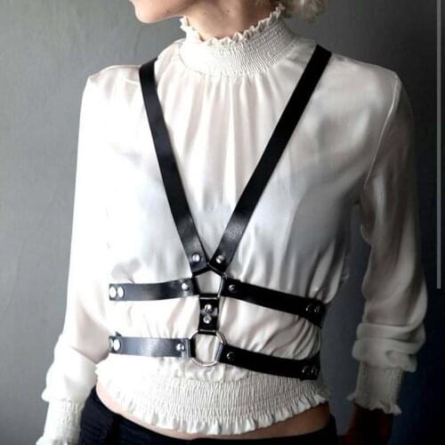 2020 Hot Sale New Punk Gothic Handmade Faux Leather Sexy Women Waist Belt Straps Harness Body Bondage Sexy Gothic Harness Belts