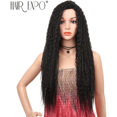 28inch Long Kinky Curly Wig For Black Women Glueless Omber Low Temperature Fiber Hair Daily Makeup Synthetic Wigs Hair Expo City