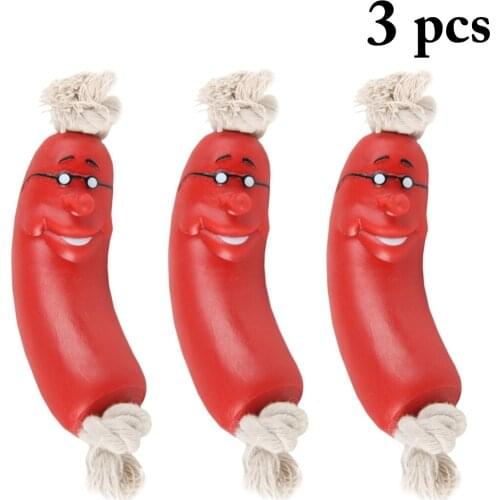 Pets Dogs Pet Supplies 3pcs Pet Supplies Pet Dog Puppy Sausage Shape Chew Toy Funny Tool for Dogs Teething Toy