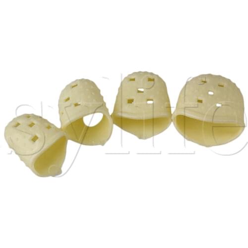 4pcs Yellow Anti-pain Finger Ring Protectors for Ukulele Guitar