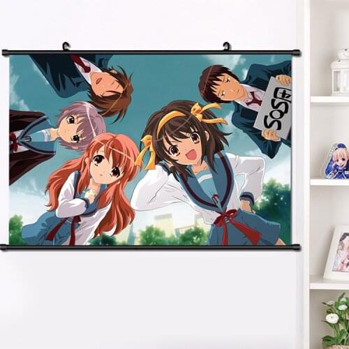 Anime Suzumiya Haruhi No Yuuutsu Nagato Yuki Asahina Mikuru Wall Scroll Poster Manga Wall Hanging Poster Home Decoration 40*60cm