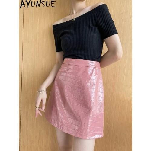 AYUNSUE Women's Leather Skirts