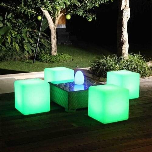 Cordless LED Cube Chair Light New Removable and Easy Charging LED Module Color Changing and Rechargeable LED Cube Seat for Adult