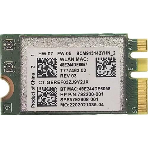 For Broadcom BCM943142Y Wireless-N NGFF 802.11b/g/n Bluetooth 4.0 Network Card for HP 640 G2 SPS:792608-001