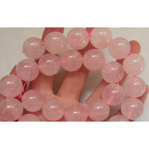 Huij 00573 14MM Rose Quartz Round Beads 15"