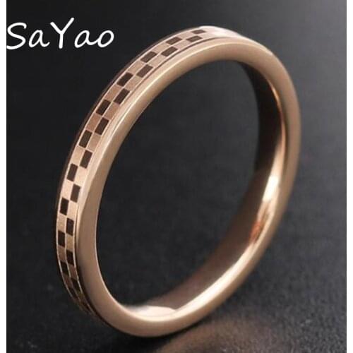 1 Piece Free shipping Fashion Stainless Steel Finger Ring Rose Gold 3mm Width Square Men Women Tail Ring