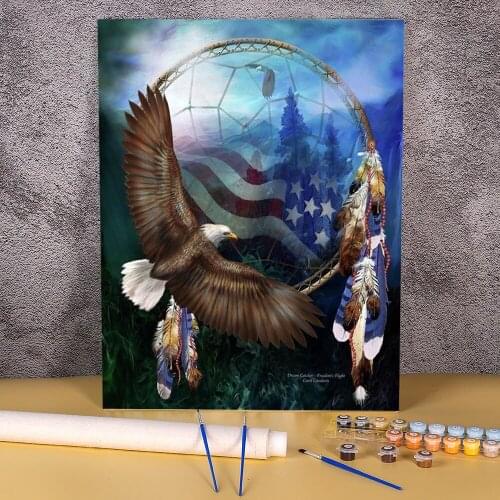 Dreamcatcher Wolf DIY Paint By Numbers Kit Oil Paints 50*70 Paiting By Numbers Home Decoration For Kids Wall Handiwork