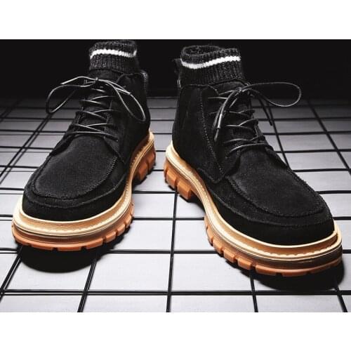 2020 mens casual Martin boots popular shoes high-top youth style mens shoes rubber retro style shoes men outdoor large size