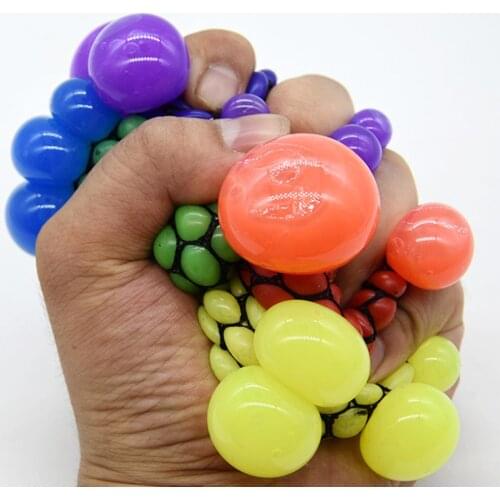 Novetly Funny Squeeze Ball Cute Stress Relief Ball Hand Wrist Exercise Anti-stress Slime Grape Ball Toy Funny Gadgets Toys Gift
