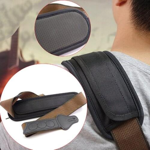 Guitar Strap Shoulder Pad Adjustable Padded Black for Acoustic Electric Guitar