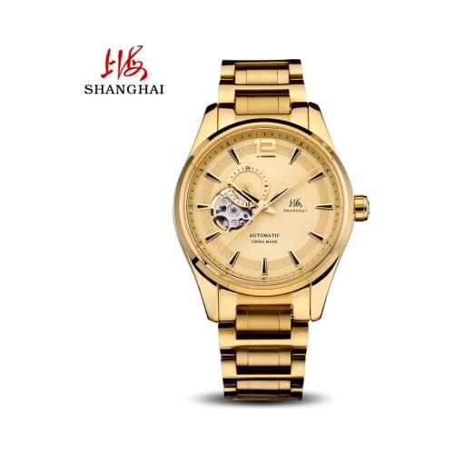 Shanghai watch mens mechanical watch automatic trend hollow new 788 through the bottom mens watch mechanical watch male
