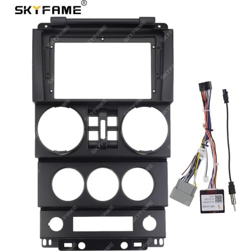 SKYFAME Car Fascia Frame Cable For JEEP Wrangler Rubicon 2008-2010 Android Big Screen Dask Kit Fascia Frame